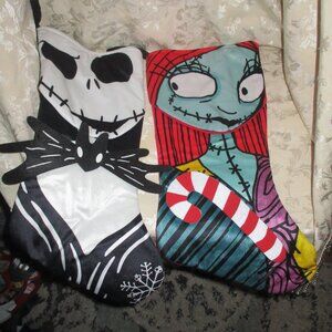 2 Nightmare Before Christmas Jack & Sally Skellington Christmas Stocking